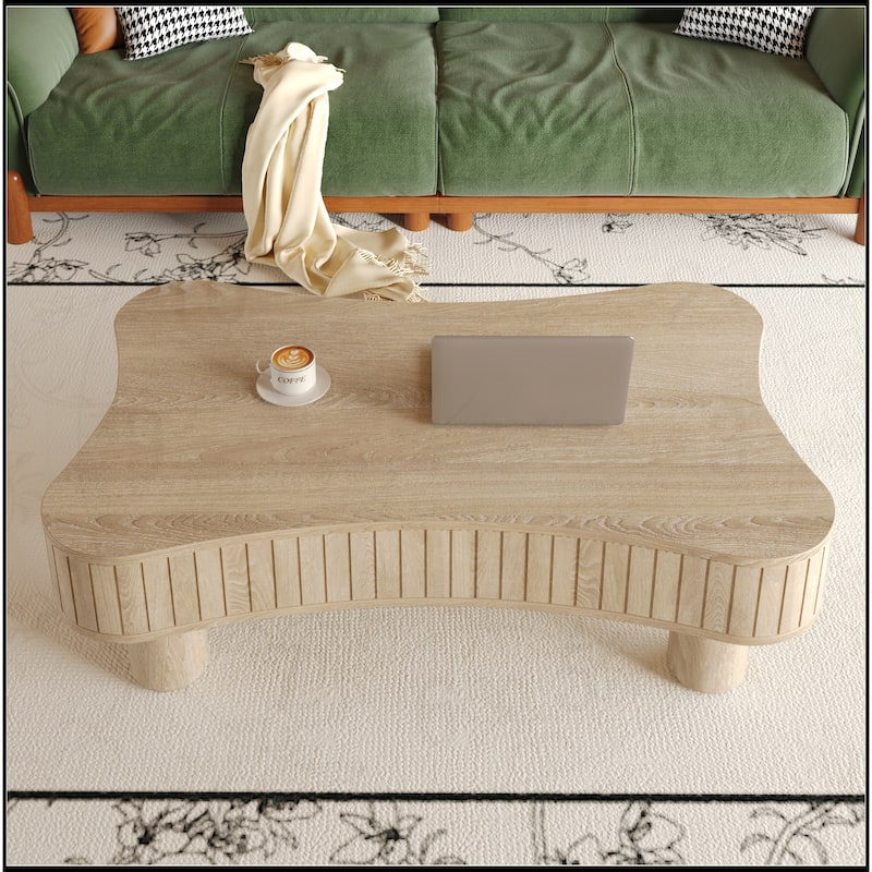 42" Lift Top Coffee Table with Fluted Panel Hidden Storage
