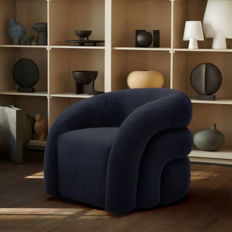 Upholstered Boucle Swivel Accent Chair