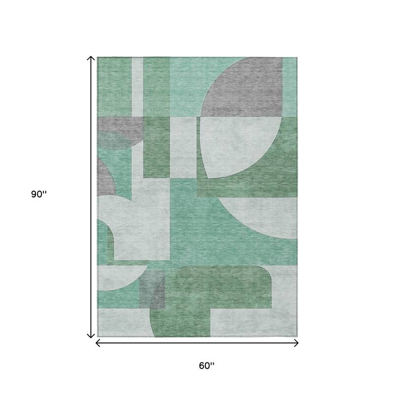 HomeRoots Geometric Modern Rectangle Outdoor Rug
