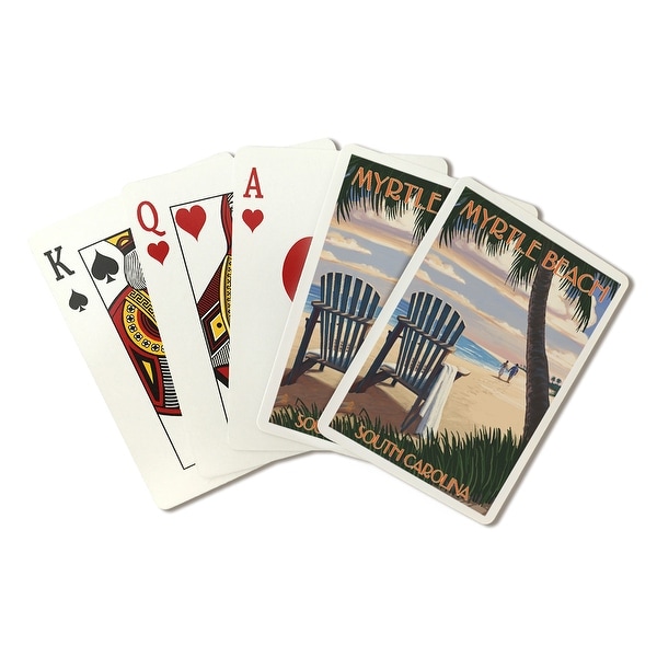 Myrtle Beach, SC - Adirondack & Palms - LP Artwork (Poker Playing Cards Deck)
