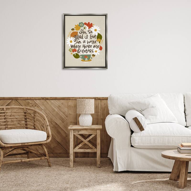 Stupell A World Where There Are Octobers Framed Floater Canvas Wall Art Design By Mandy Ford Art + Illustration