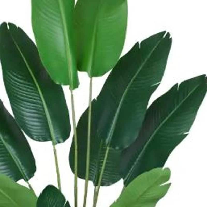 HomeRoots 71" Green Artificial Banana Leaf Tree in a Black Pot - 6.69 in. x 70.87 in. x 6.69 in.
