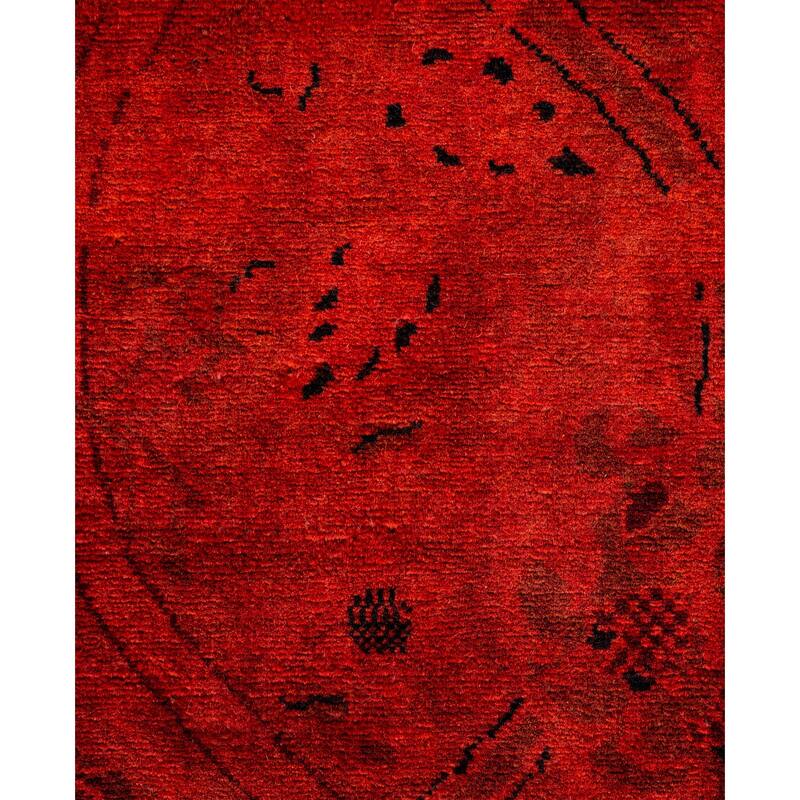 Overdyed One-of-a-Kind Hand-Knotted Area Rug - Orange - 3' 3" x 5' 4"