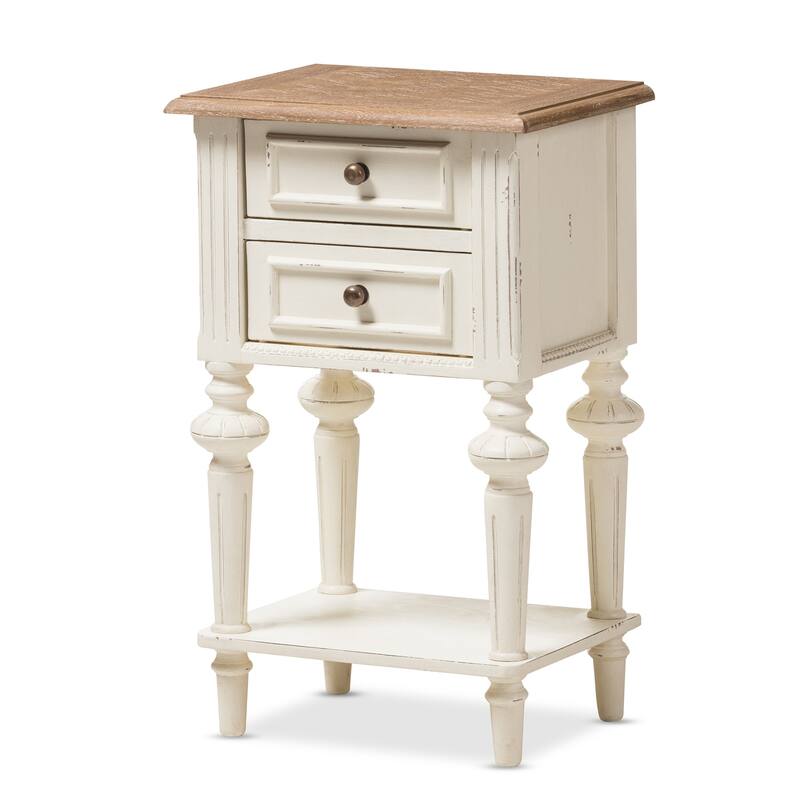 Nightstand 2 Drawer Bedside Table Modern French Provincial Style Furniture