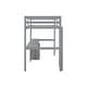 preview thumbnail 36 of 38, Twin Loft Wood Bed with Under-bed, Built-in Desk, a Storage Cabinet of 2 Drawers, Guardrails, Ladder