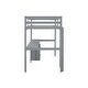 preview thumbnail 36 of 38, Twin Loft Wood Bed.Under-bed Built-in Desk and Storage Cabinet,Classic Wooden Bed Down Table