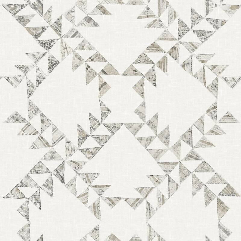 Scrap Quilt Grey Wallpaper