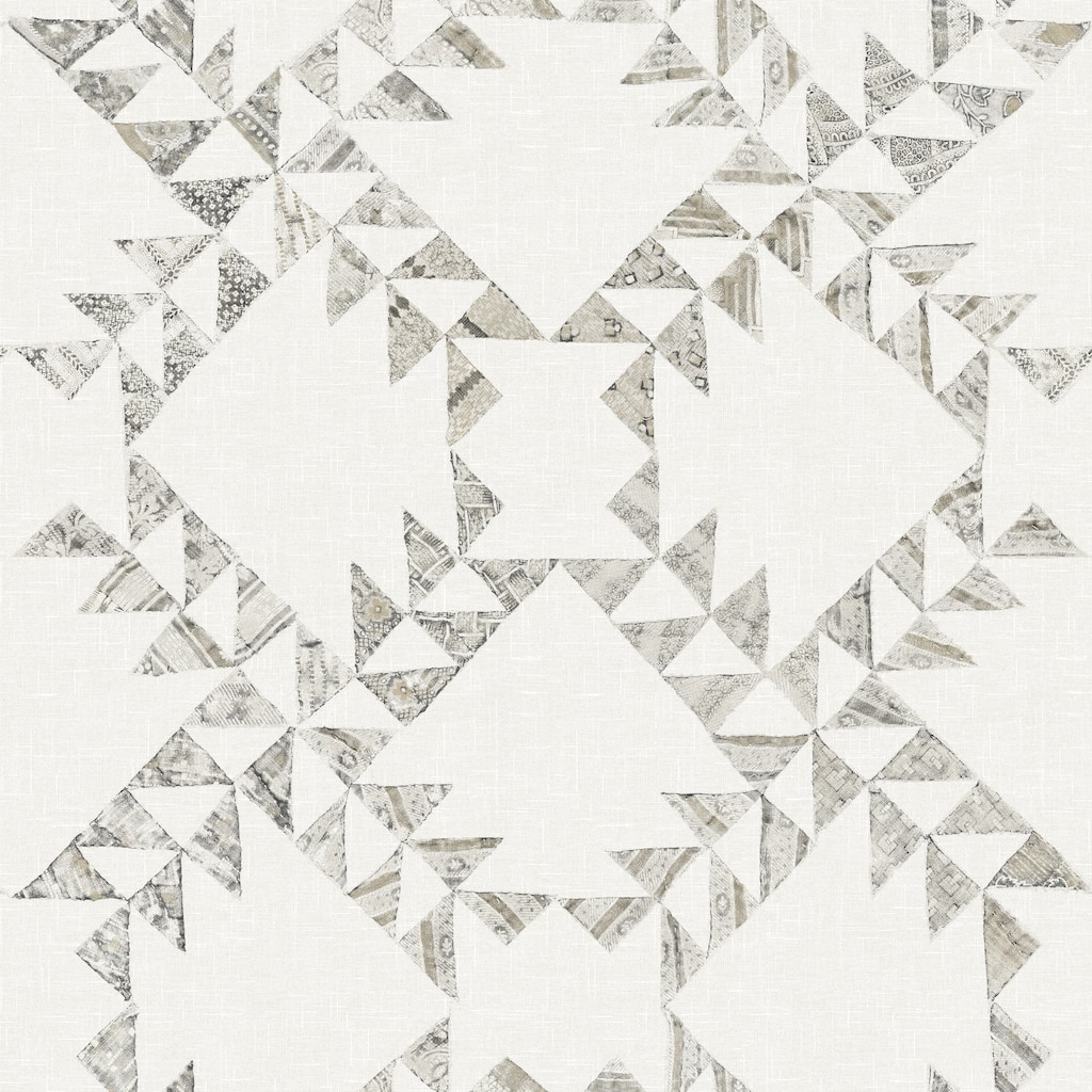 Scrap Quilt Grey Wallpaper