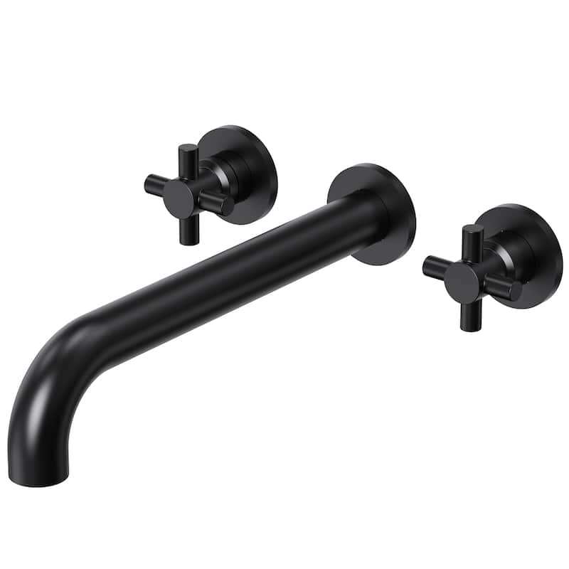 Double Handle Wall Mounted Tub Filler High Flow Tub Faucet Trim