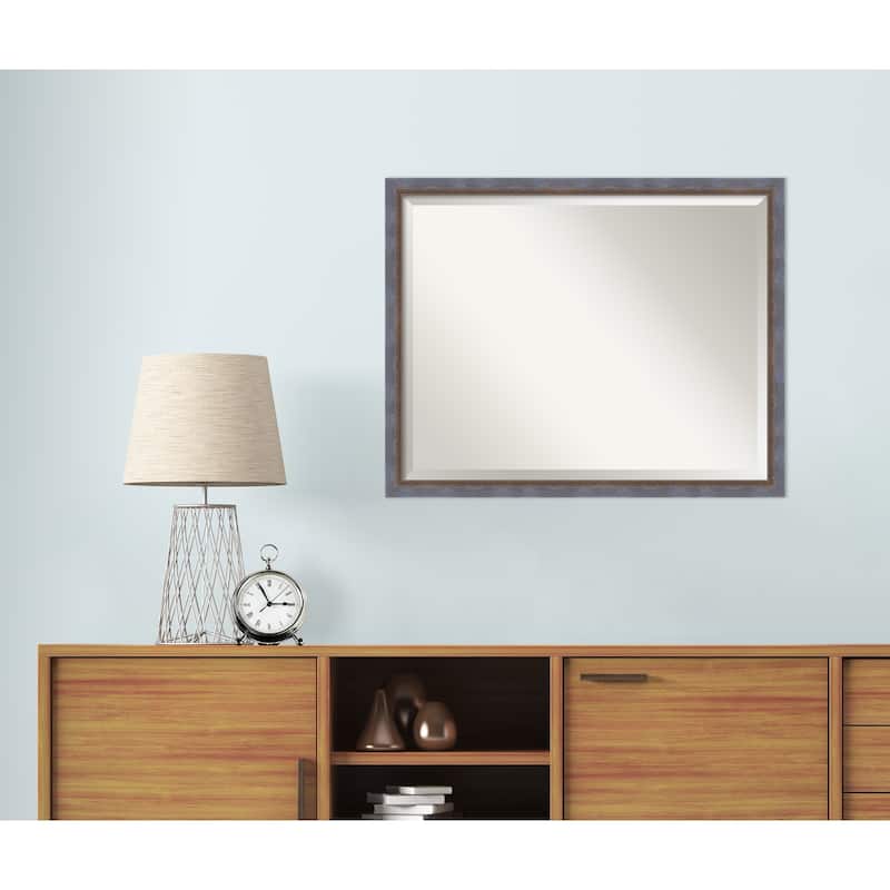 Two Tone Beveled Wood Framed Wall Mirror