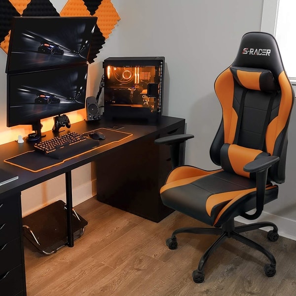 Homall Gaming Chair High Back Racing Chair Computer Desk Chair Video Game Chair Pu Leather Height Adjustable Swivel Chair Overstock 33044735