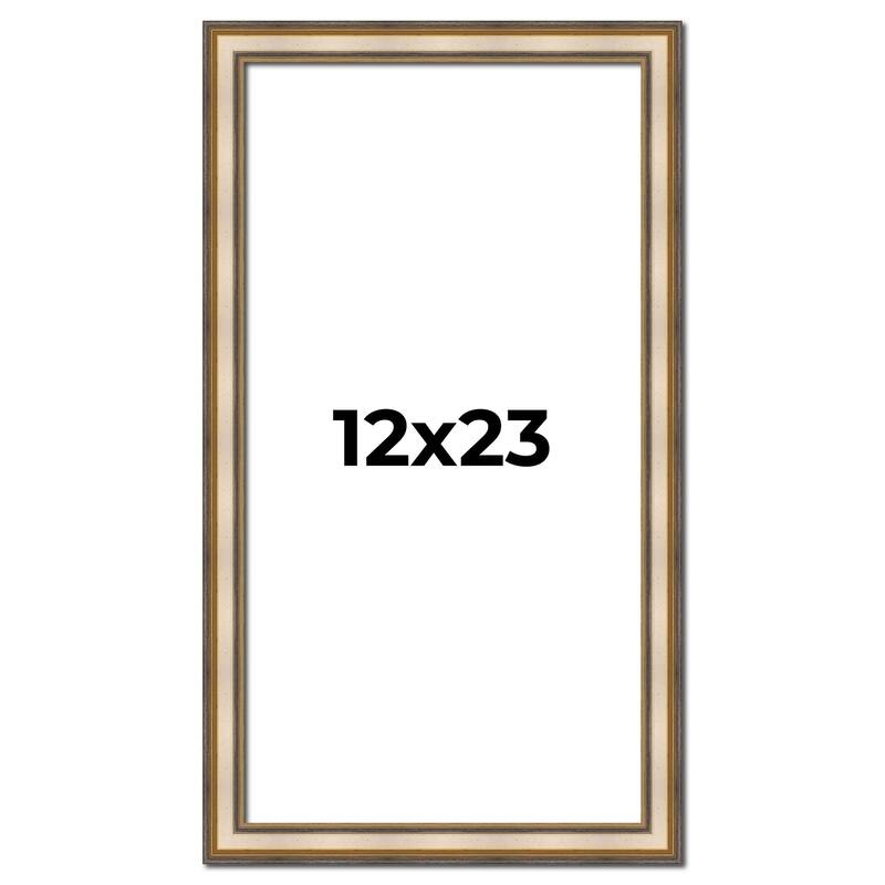 12x23 Frame Gold Solid Wood Shadow Box Width 1.5 Inches | Interior Frame Depth 2 3/8 Inches