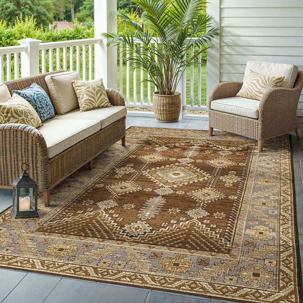 Style Haven Nova Faded Nomadic Brown/ Grey Area Rug