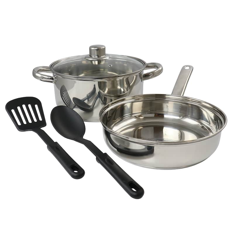 5 Piece Mirror Polish Stainless Steel Cookware Set - 5 Piece Set