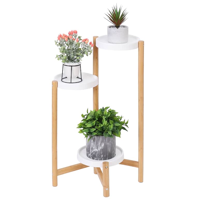 3-Tier Bamboo Plant Stand Flower Pot Display Holder