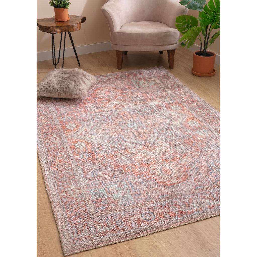 VER01 Vera Collection Coral Power Loomed Indoor Area Rug