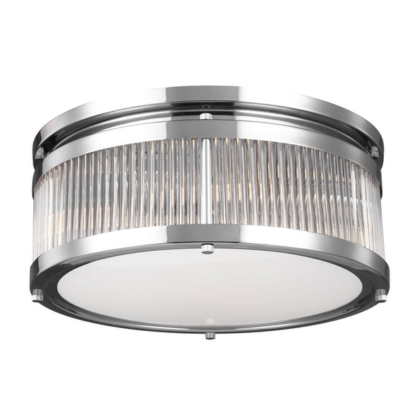 Feiss FM512 Paulson 3 Light 15 Wide Flush Mount Ceiling Fixture Chrome Bed Bath Beyond 22062197