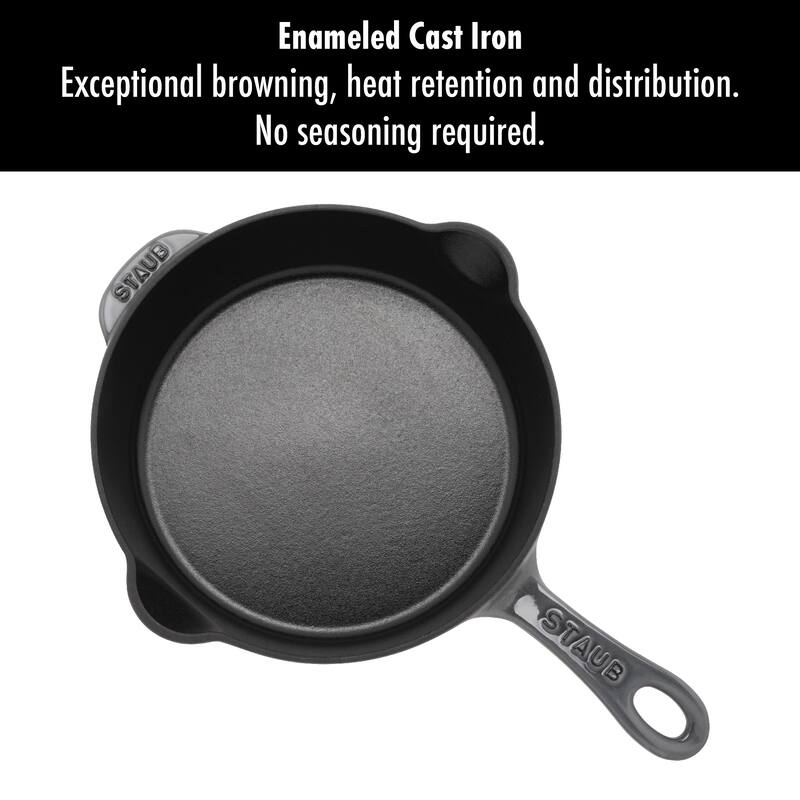 STAUB Cast Iron 8.5-inch Traditional Deep Skillet