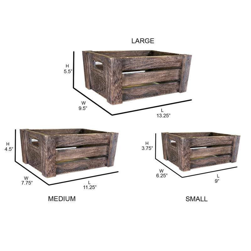 Distressed Decorative Rectangle Storage Gift Wood 3pcs, Rustic White