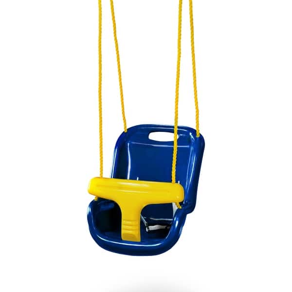 slide 2 of 14, Swing-N-Slide High-Back Infant Swing with Rope and Seatbelt Blue