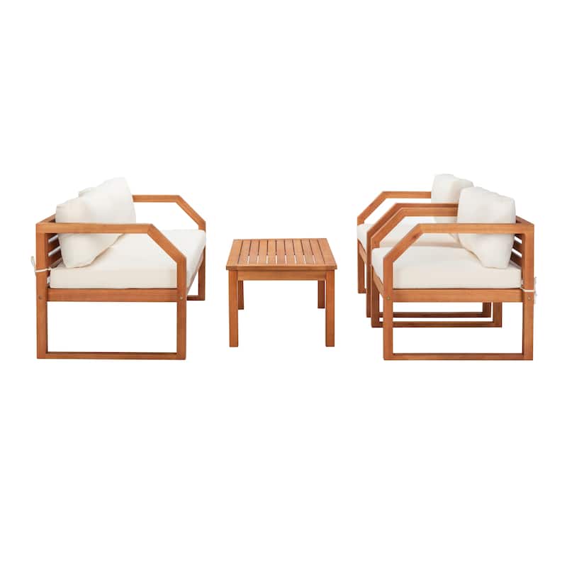SAFAVIEH Outdoor Keyla 4-Piece Living Set - 46Wx20Dx15H