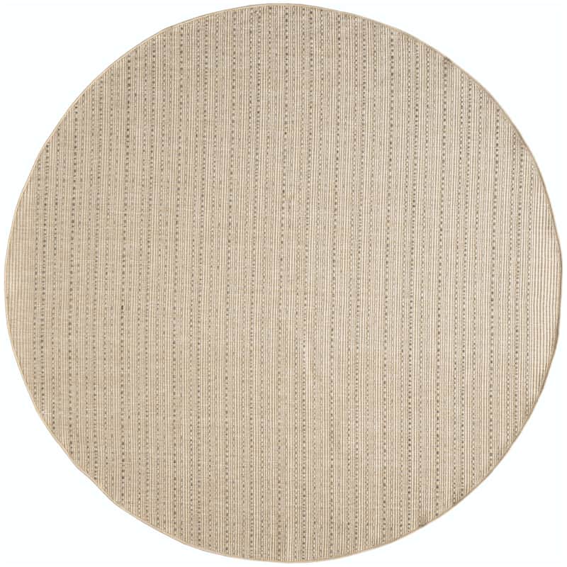 Nourison Tulum Indoor/Outdoor Striped Area Rug - 8' x Round - Taupe