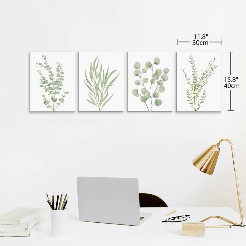 Wall Art, Sage Green Eucalyptus Leaf Prints