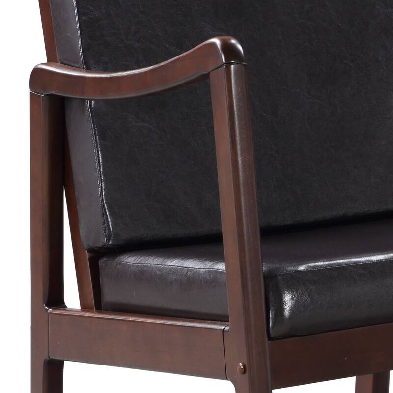 Dark brown Synthenic Leather & Espresso Finish Rocking Chair