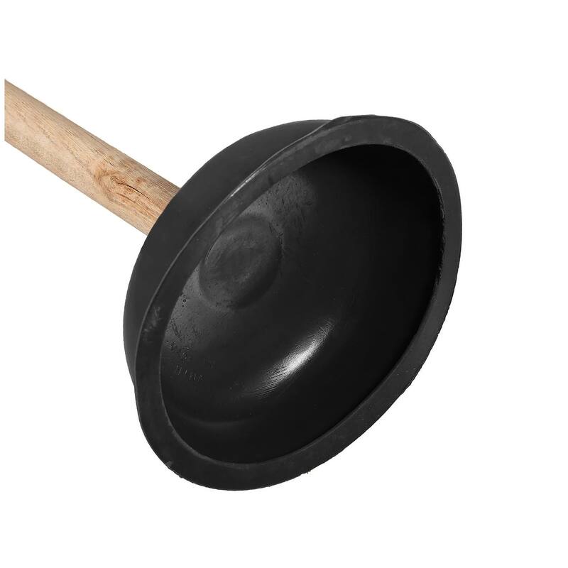 Heavy Duty Toilet & Sink Bathroom Plunger with Wooden Handle - Set of 2 - 2 Piece Set