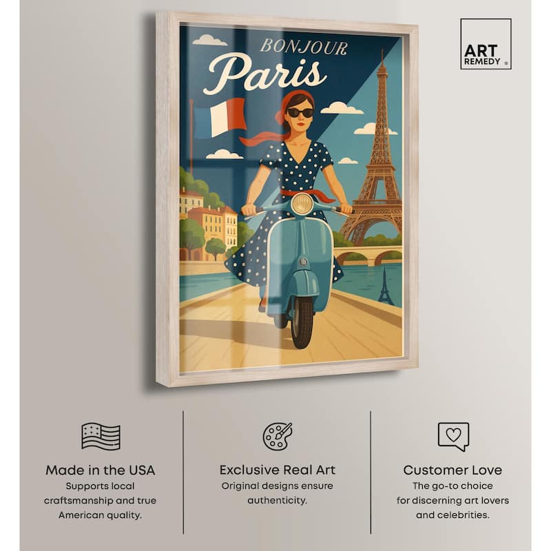 Scooter French Travel Shadowbox by Art Remedy