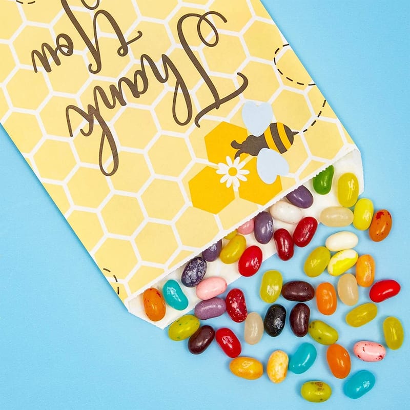 Sparkle and Bash 100pcs Bumblebee Party Favor Goodie Bag for Honey Bee Baby Shower Treat Gifts 7"