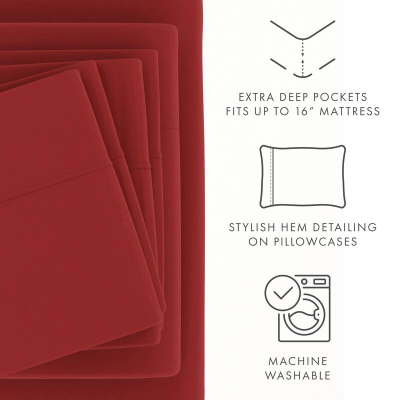 Soft Essentials Ultra-soft Deep Pocket 6-piece Microfiber Sheet Set