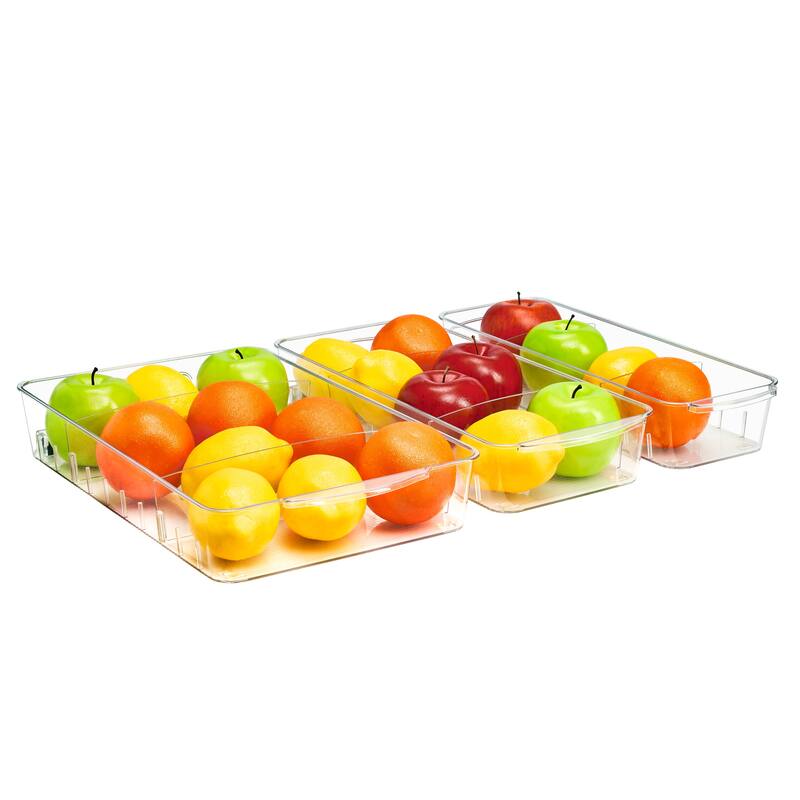 Sorbus Clear Organizing Bins on Wheels - 15.4 x 10 x 4.3