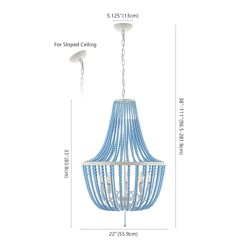 SAFAVIEH Lighting Fedosia 5-light 22-inch Pendant - 22" W x 22" D x 32" H - 22Wx22Dx32H