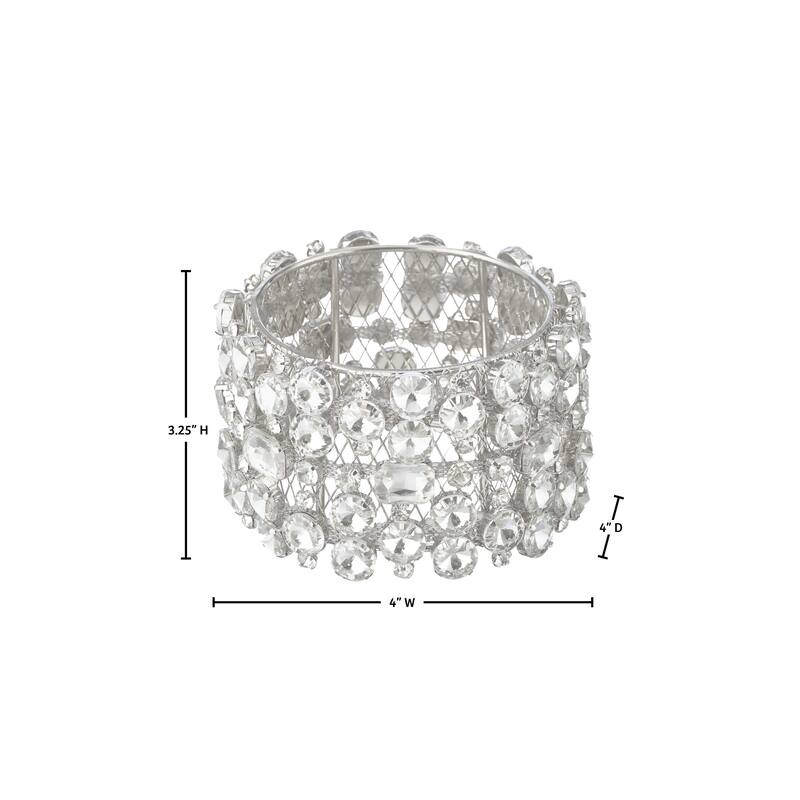 3.25" Irredescant Faux Diamond Cuff Ring