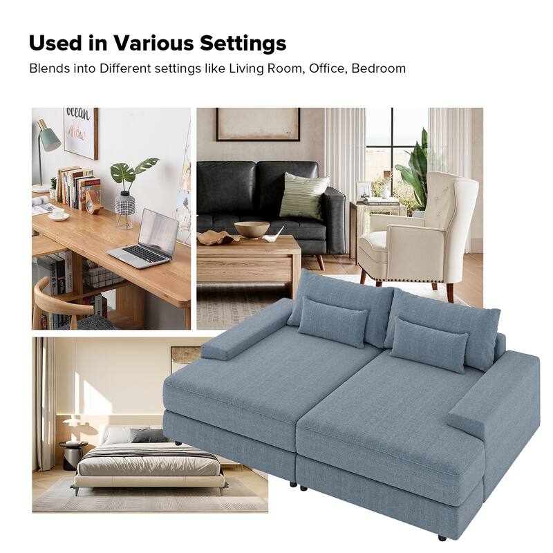 Conradus Modren Oversize 57" Deep Square Arm Sofa by HULALA HOME