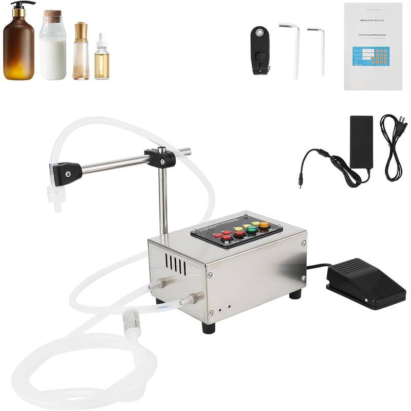 Automatic Electric Liquid Filling Machine Single Head 118 Fl Oz - Silver