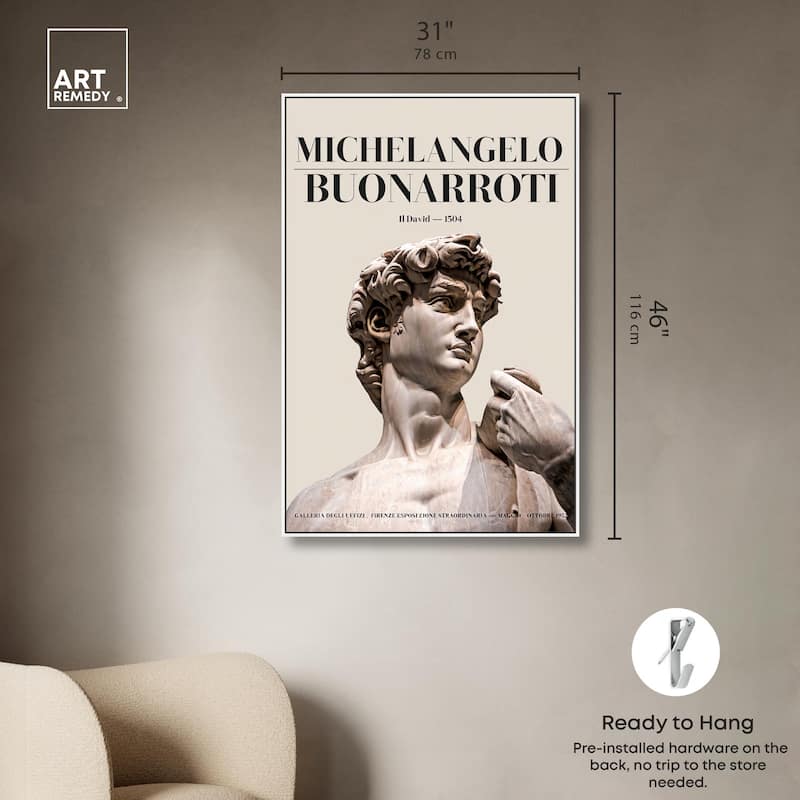 Gaze of Michelangelo's David Canvas by Art Remedy