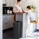 preview thumbnail 5 of 4, iTouchless 14 Gal Black Stainless Steel Sliding Lid Sensor Trash Can