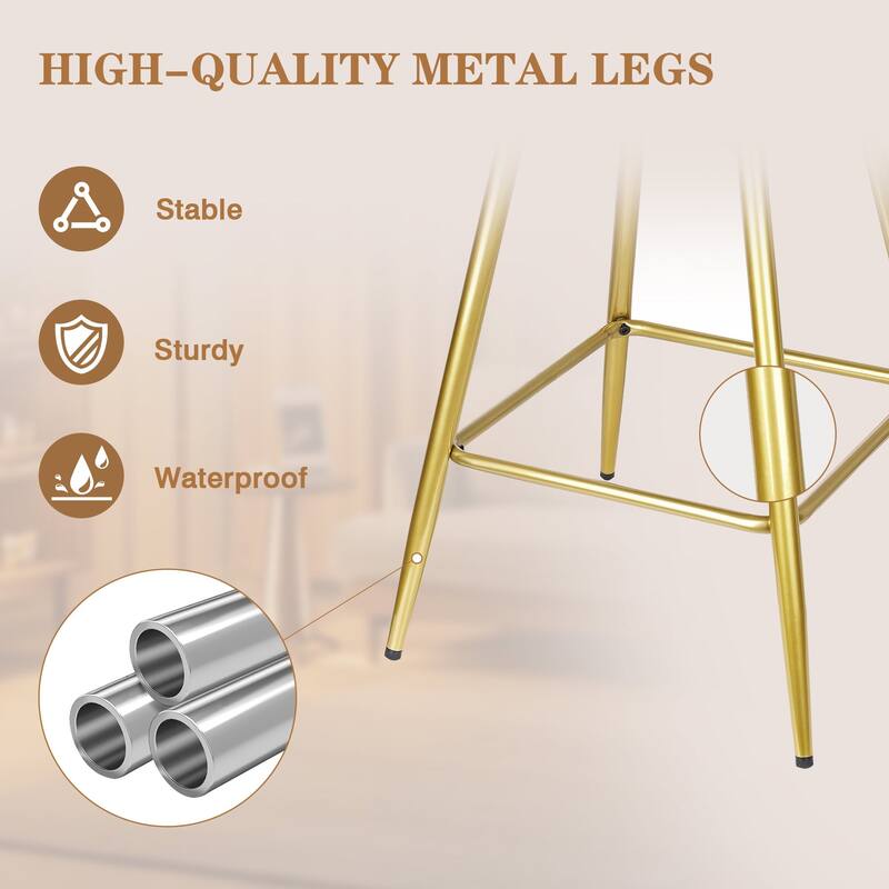 VECELO 2/4-Piece 360° Swivel PU Leather Bar Stools with Footrest Multi-Purpose Space-Saving Bar Stools for Small Apartments