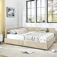 preview thumbnail 33 of 53, L Shaped Upholstered Tufted Bed Frame, Storage Sofa Bed Frame with 2 Drawers, Queen Size Velvet Fabric Daybed, Wood Slat Support