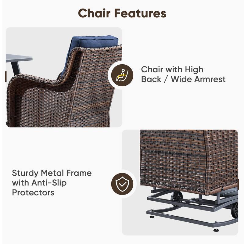 Pocassy Outdoor Double Glider Bench Patio Swing Chair