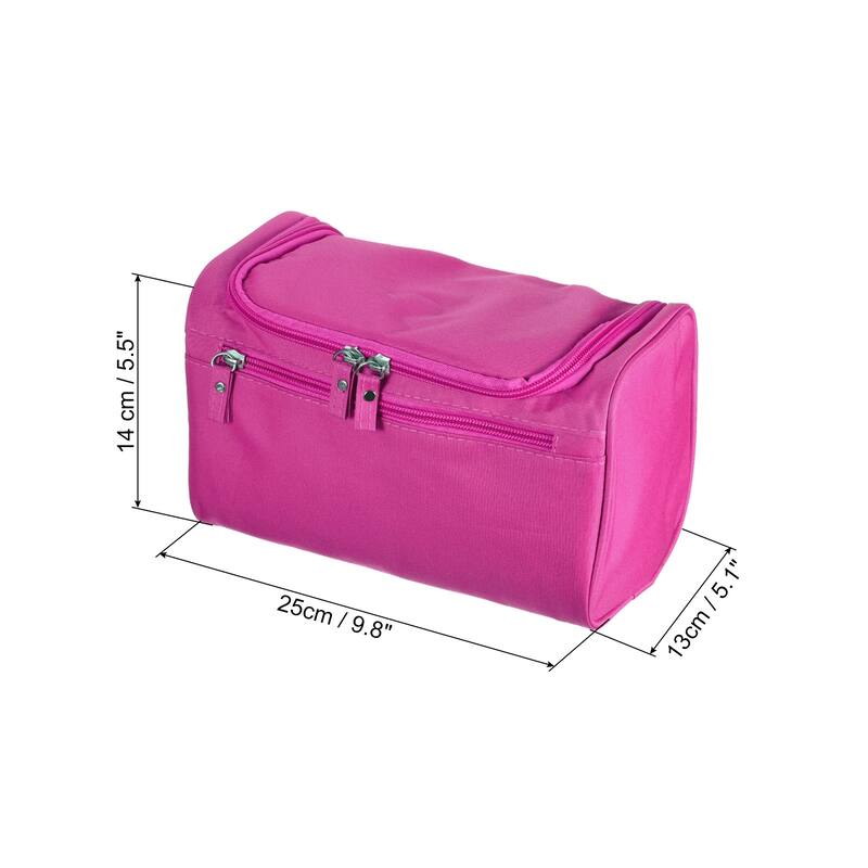 Canvas Hanging Toiletry Makeup Bag with Strap Zipper Waterproof Green