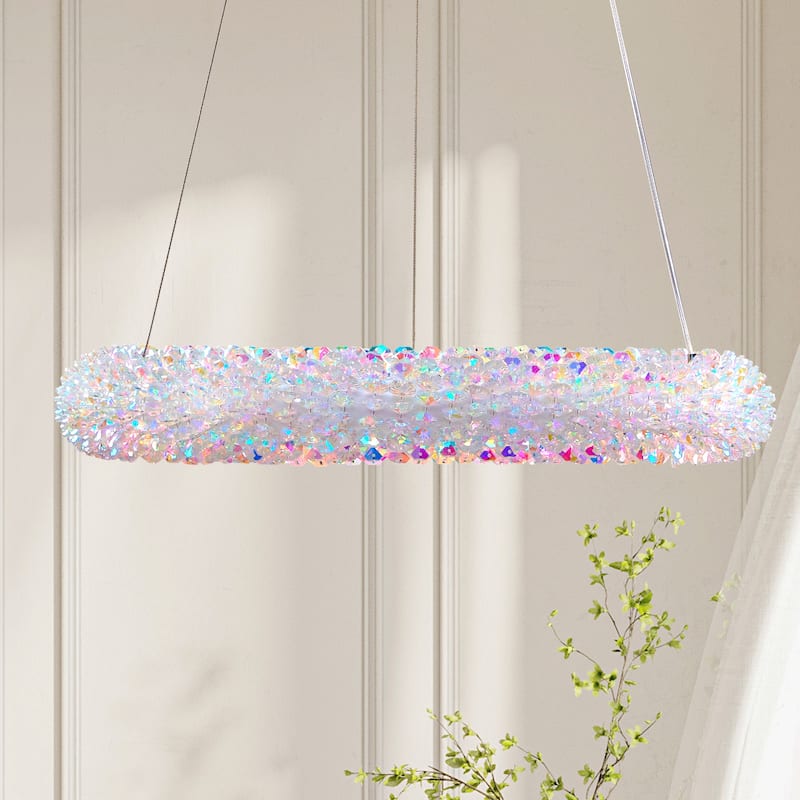 Crystal Chandelier Ceiling Pendant Light Fixture - 15.7" - 15.7"