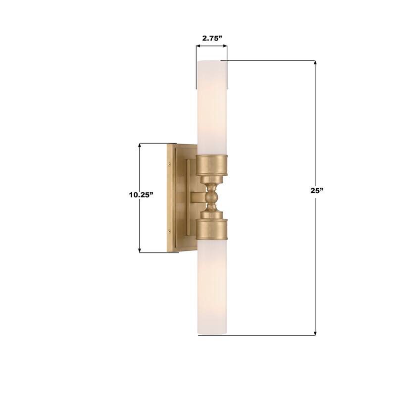 Crystorama Lighting Group WLX-302 Wilcox 2 Light 25" Tall LED Bath Bar