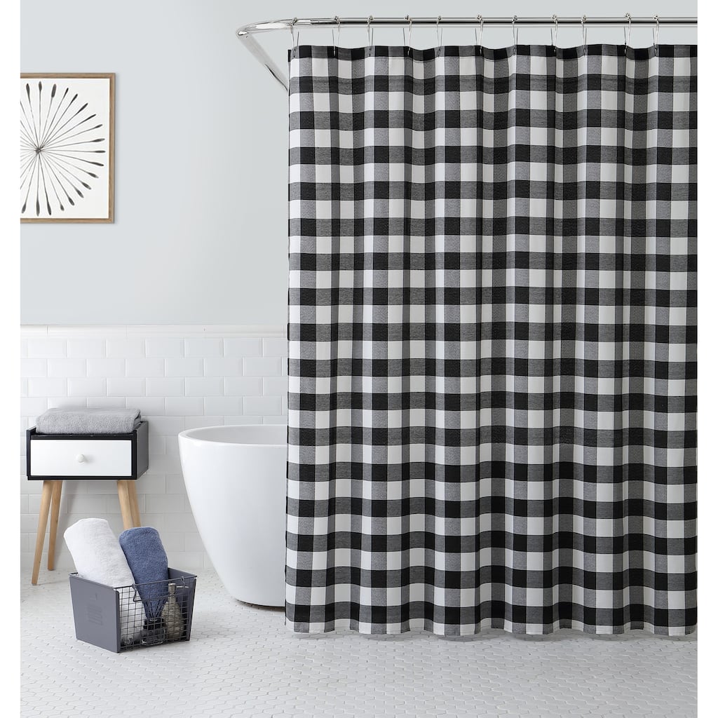 Shower Curtain With Buffalo Plaid Design