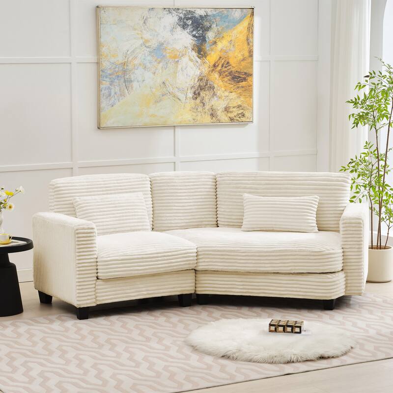 Multi-seat(3/4/5 seats) Corduroy Sectional Sofa, Modular Couch for Living Room & Business