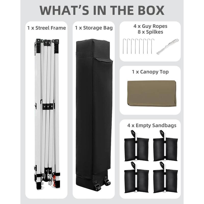 Folding Pop Up Canopy Tent, Height Adjustable