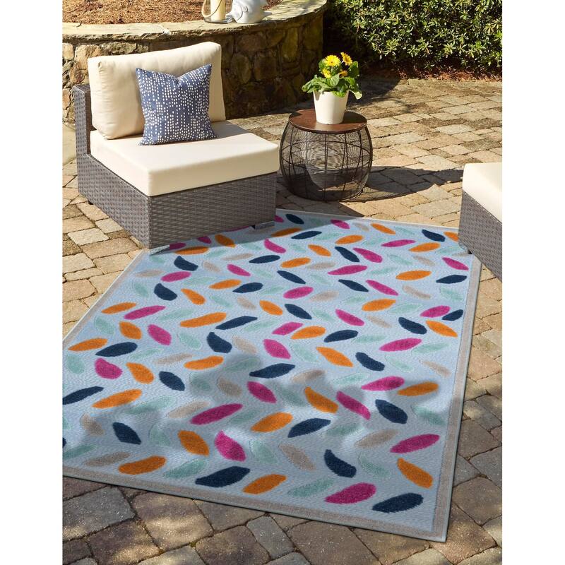 Outdoor Denver Collection Area Rug - Blue - 2'x3'