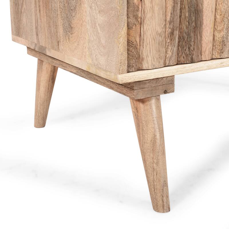 Solid Wood Buffet Sideboard with Storage, Farmhouse Storage Cabinet Coffee Bar with 2 Drawers, Kitchen Small Accent Cabinets